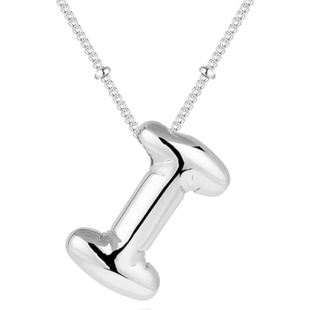Silver Bubble Letter Necklace